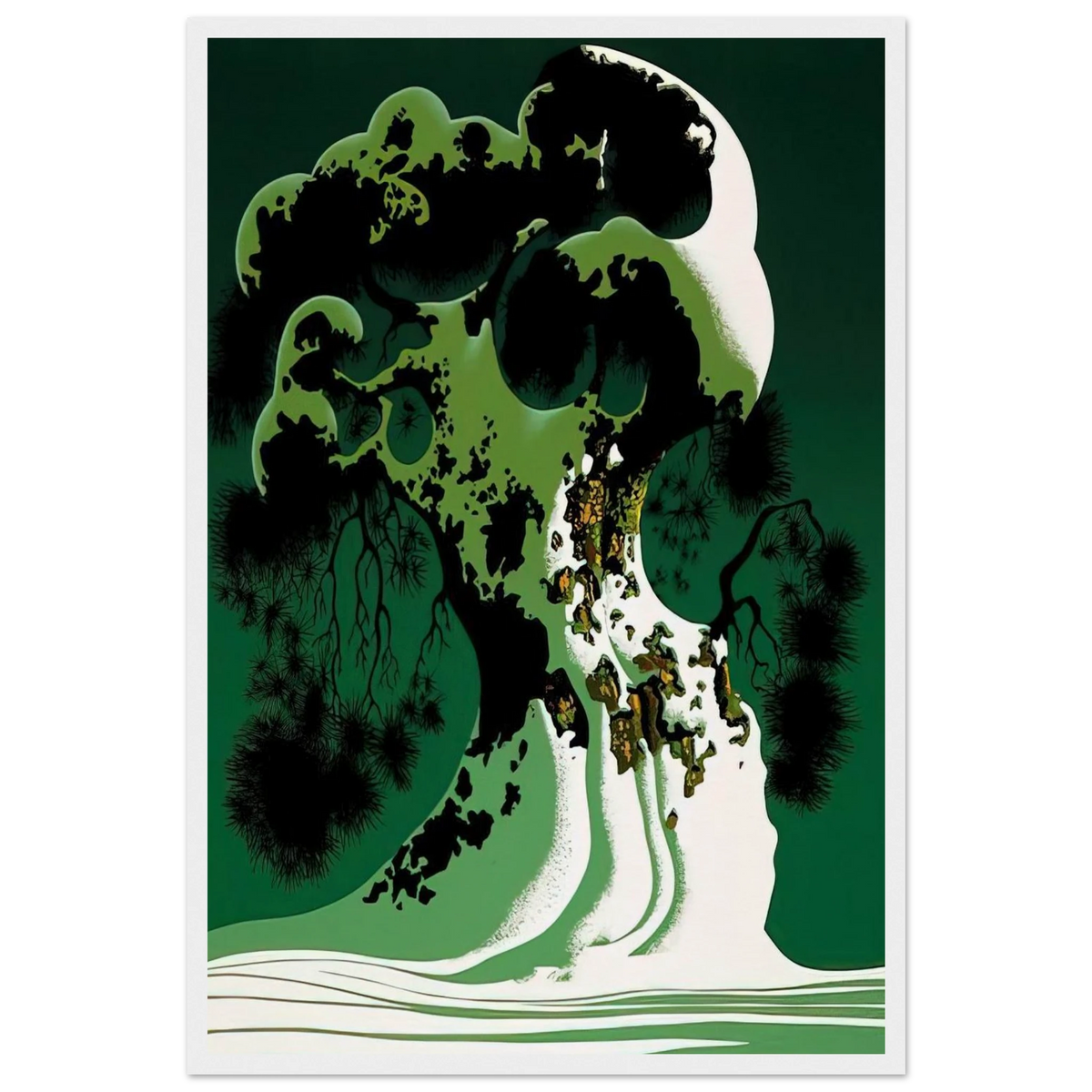 Snow Covered Bonsai Framed Poster | Eyvind Earle Framed Prints Wall Art | Eyvind Earle Prints