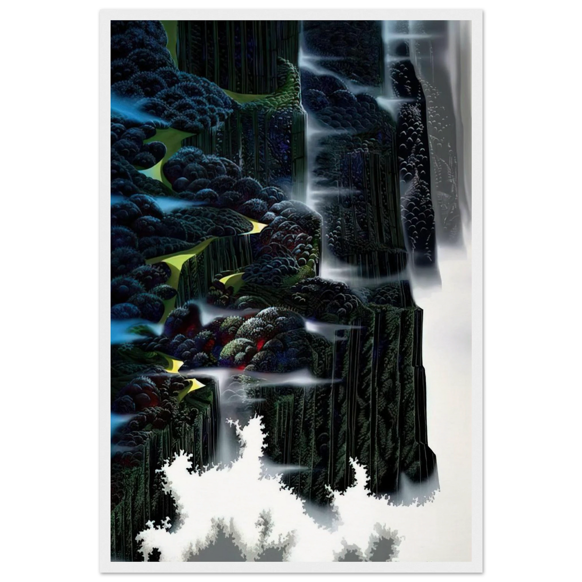 Sea Cliffs Rising Framed Poster | Eyvind Earle Framed Prints Wall Art | Eyvind Earle Prints
