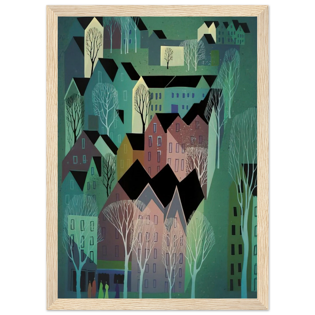 Village Framed Poster | Eyvind Earle Framed Prints Wall Art | Eyvind Earle Prints