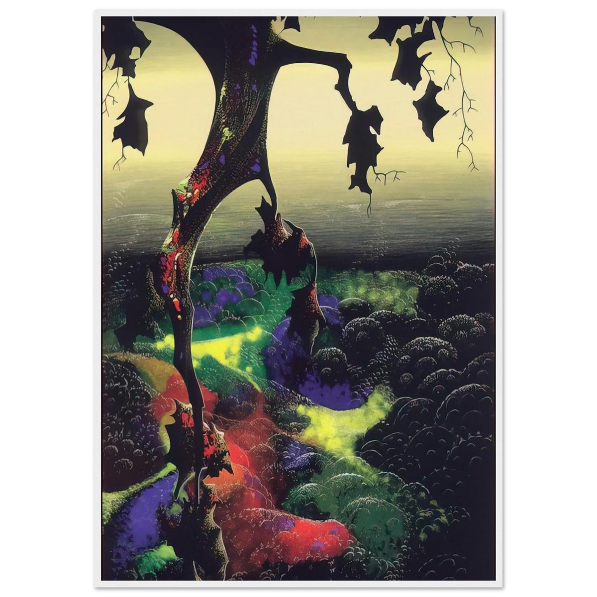 Crimson Red and Gold Framed Poster | Eyvind Earle Framed Prints Wall Art | Eyvind Earle Prints