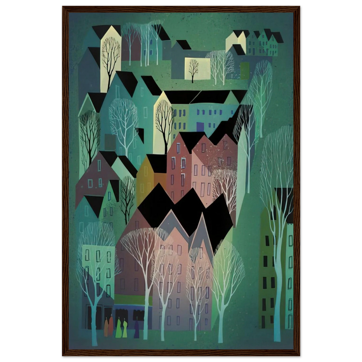 Village Framed Poster | Eyvind Earle Framed Prints Wall Art | Eyvind Earle Prints