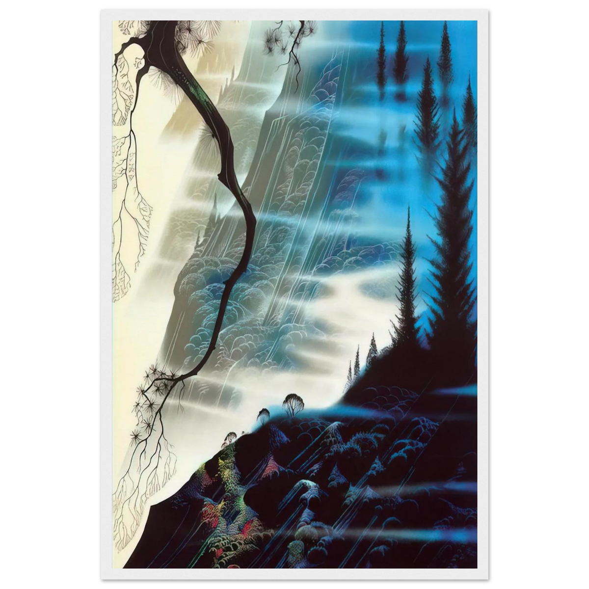 Sea Cliffs and Redwoods Framed Poster | Eyvind Earle Framed Prints Wall Art | Eyvind Earle Prints