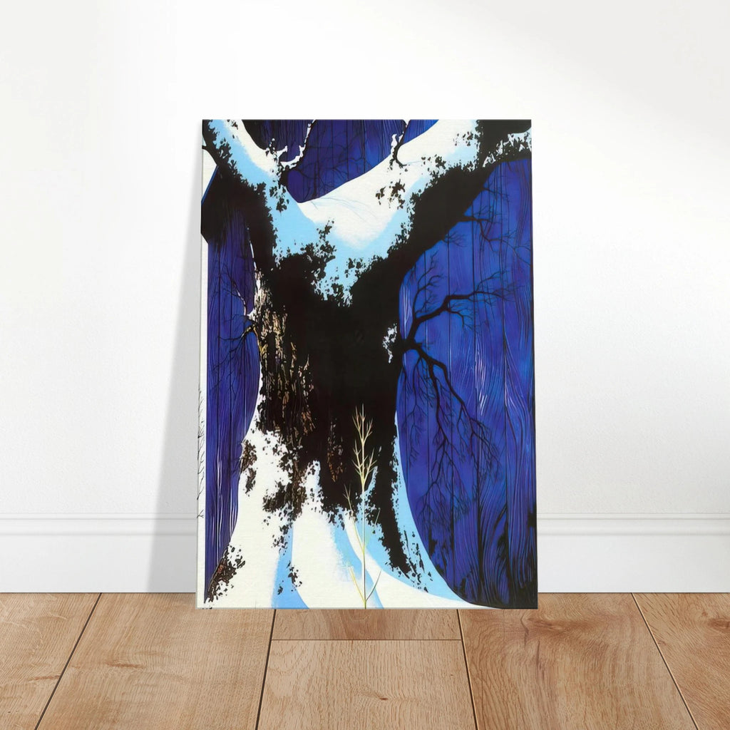 Blue Barn and Snow Canvas | Eyvind Earle Canvas | Eyvind Earle Prints