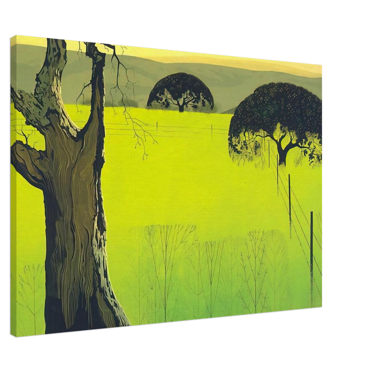 Mustard Field Canvas | Eyvind Earle Canvas | Eyvind Earle Prints