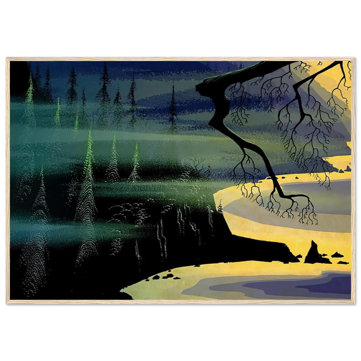 Blue Mist Framed Poster | Eyvind Earle Framed Prints Wall Art | Eyvind Earle Prints