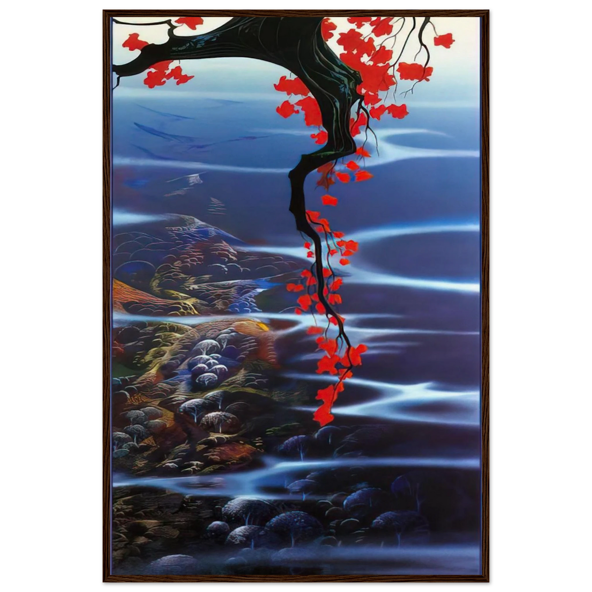 Red Leaves Framed Poster | Eyvind Earle Framed Prints Wall Art | Eyvind Earle Prints