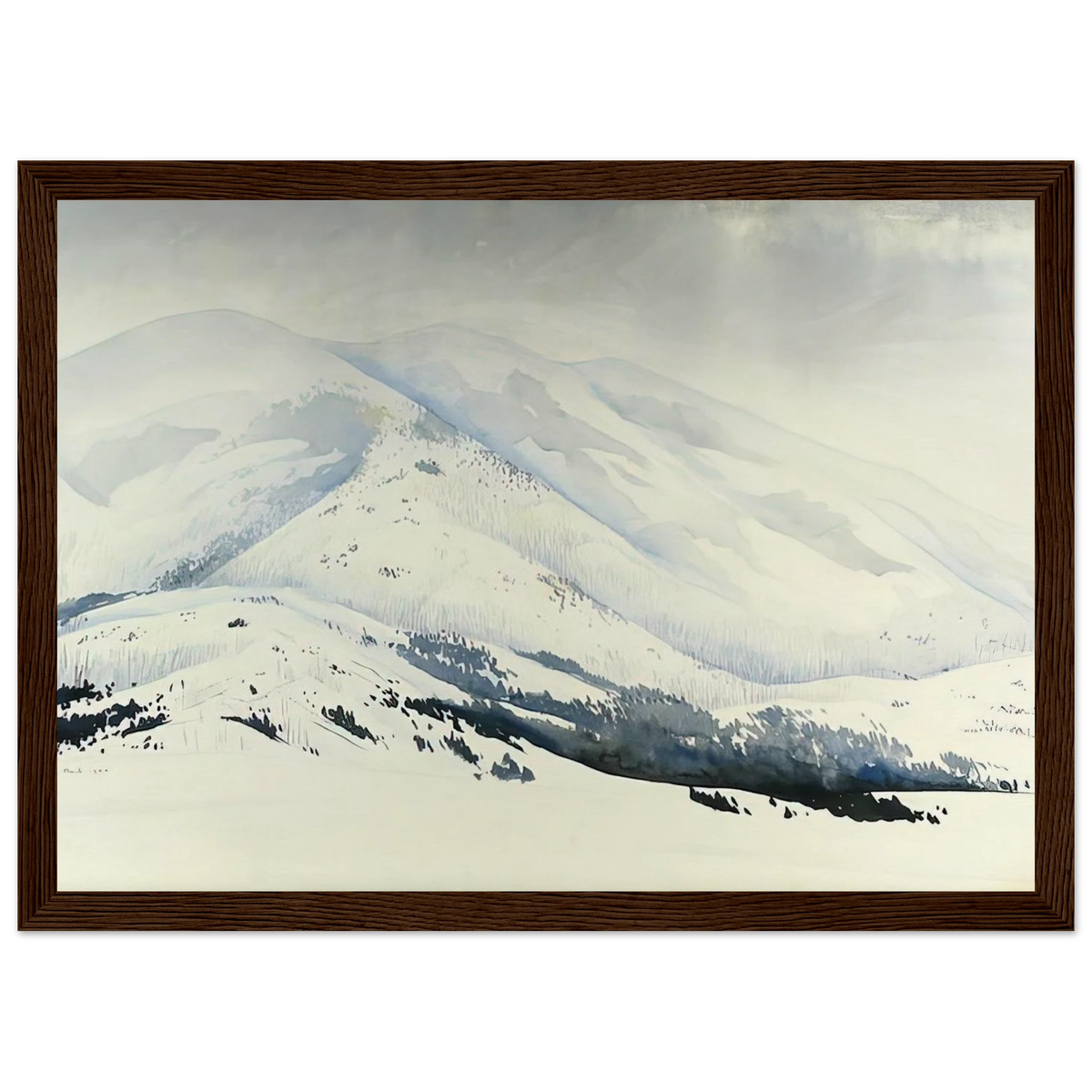 Snowy Mountain Framed Poster | Eyvind Earle Framed Prints Wall Art | Eyvind Earle Prints