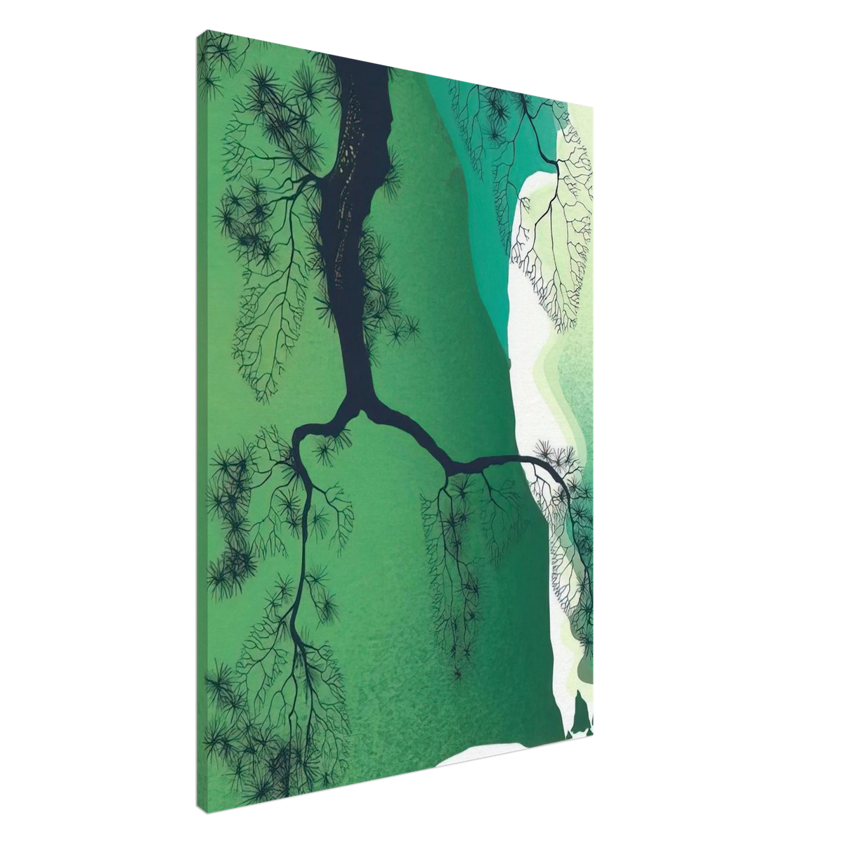 Sea Cliffs and Pine Branch Canvas | Eyvind Earle Canvas | Eyvind Earle Prints