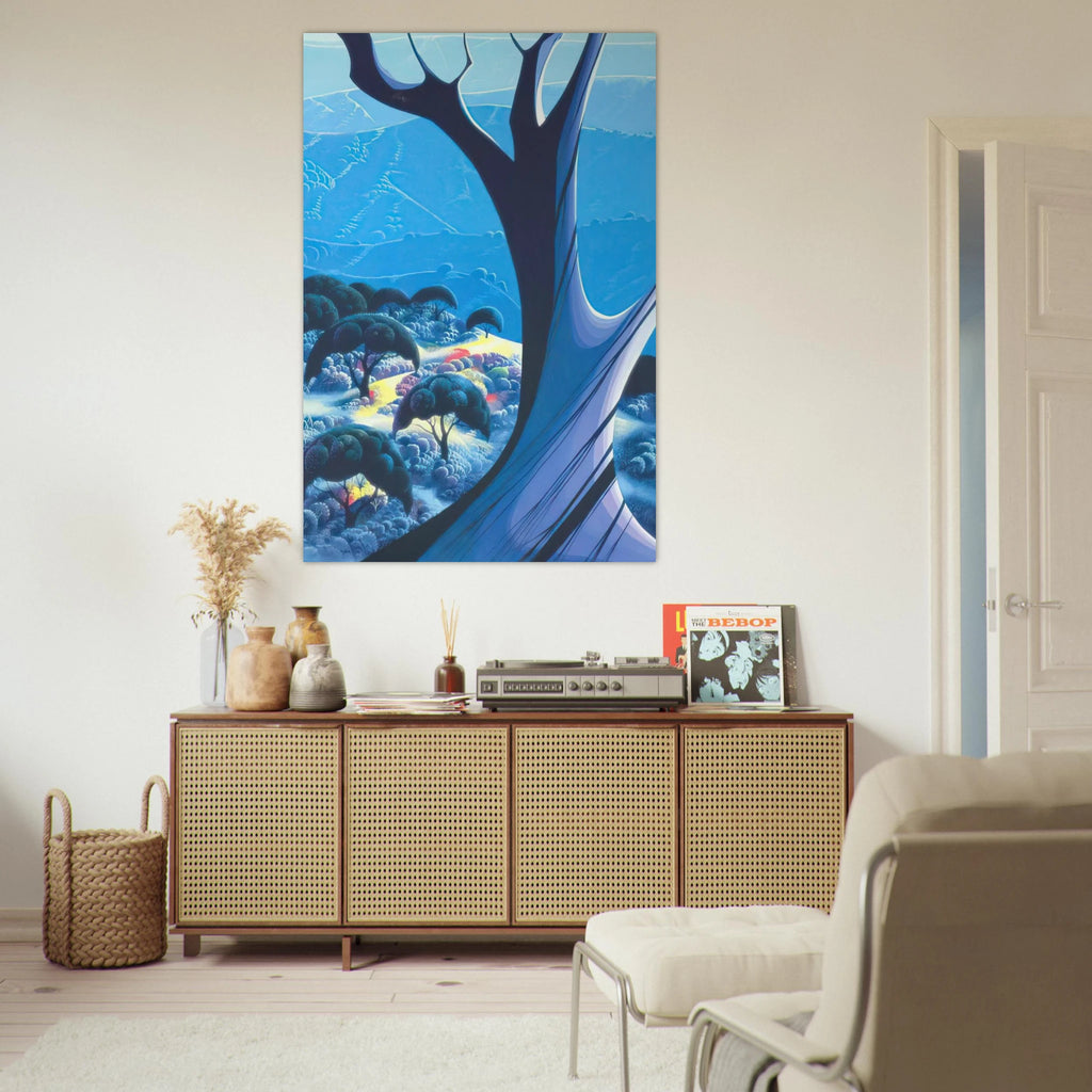 Purple Treeand Mountains Poster | Eyvind Earle Poster | Eyvind Earle Prints