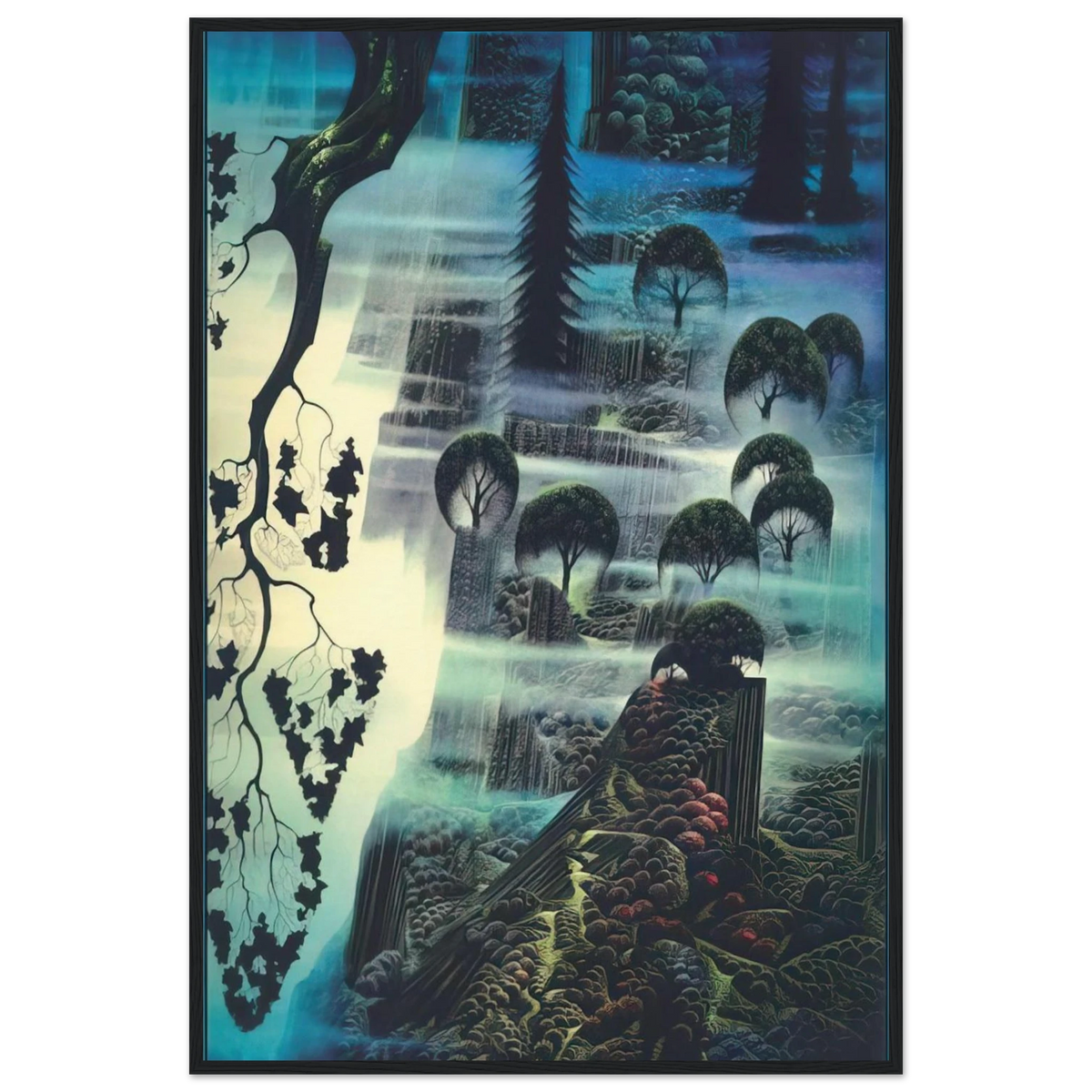 Surf Wind and Fog Framed Poster | Eyvind Earle Framed Prints Wall Art | Eyvind Earle Prints