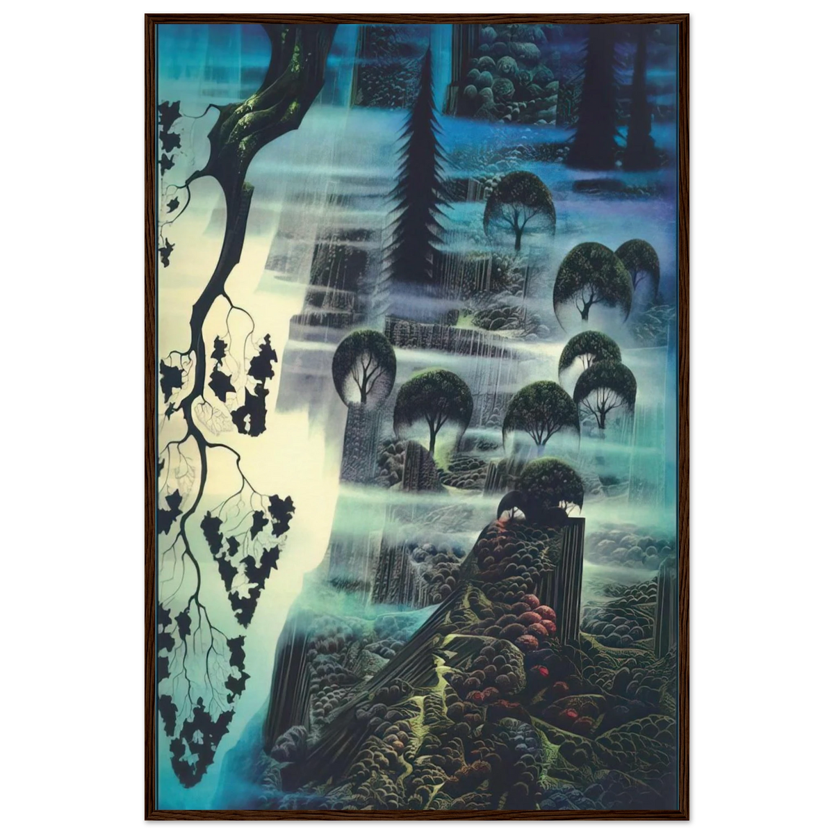 Surf Wind and Fog Framed Poster | Eyvind Earle Framed Prints Wall Art | Eyvind Earle Prints