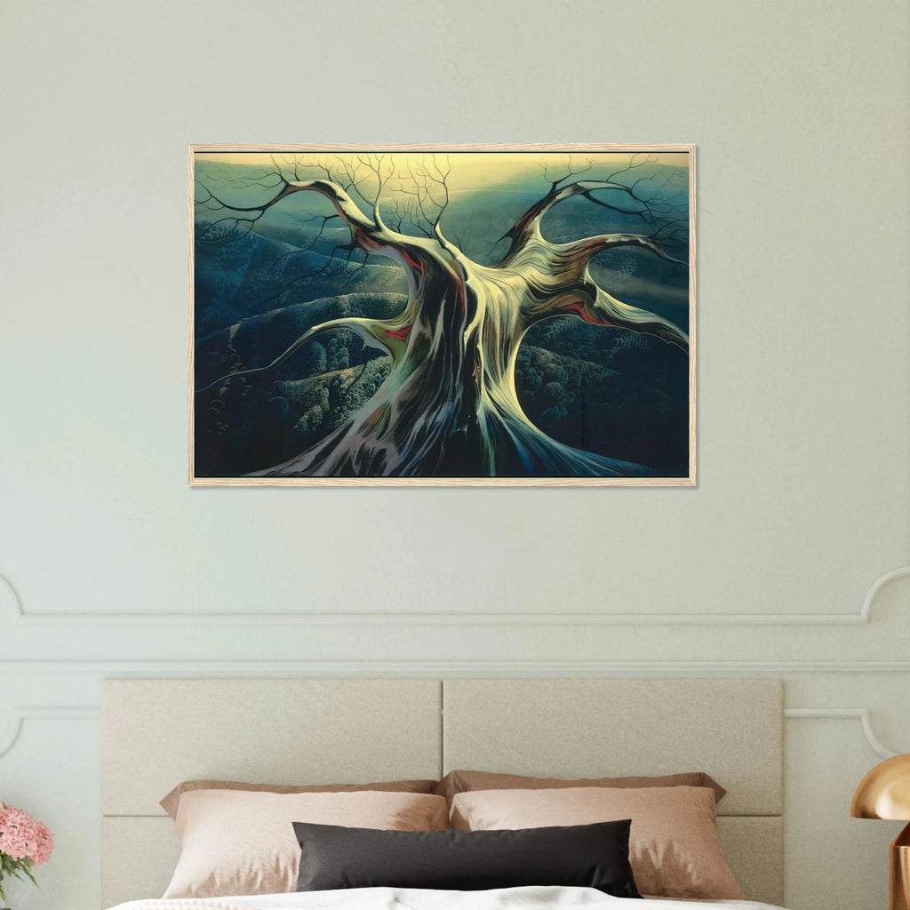 Moonlit Tree Trunk Framed Poster | Eyvind Earle Framed Prints Wall Art | Eyvind Earle Prints