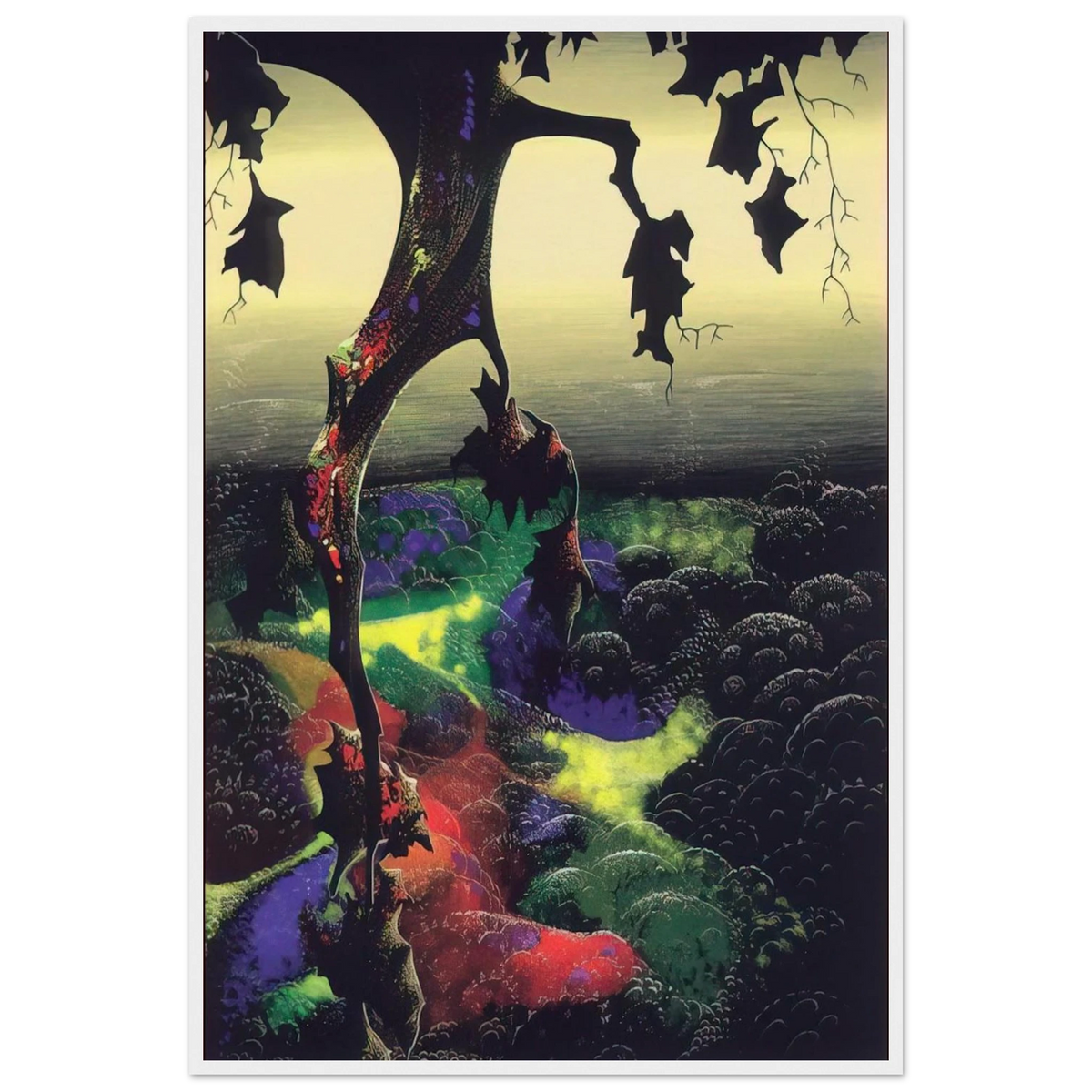 Crimson Red and Gold Framed Poster | Eyvind Earle Framed Prints Wall Art | Eyvind Earle Prints