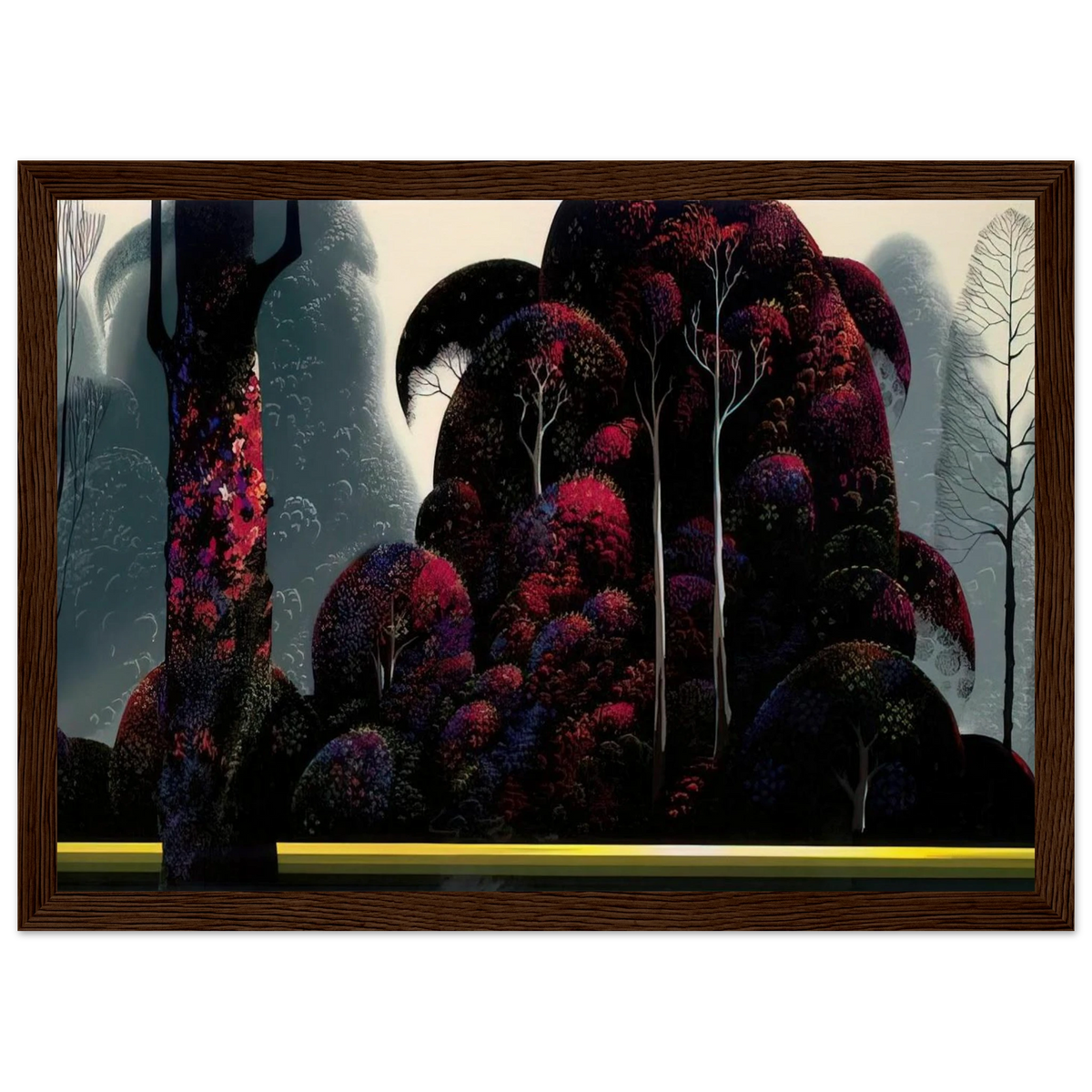 Crimson Eucalyptus Framed Poster | Eyvind Earle Framed Prints Wall Art | Eyvind Earle Prints