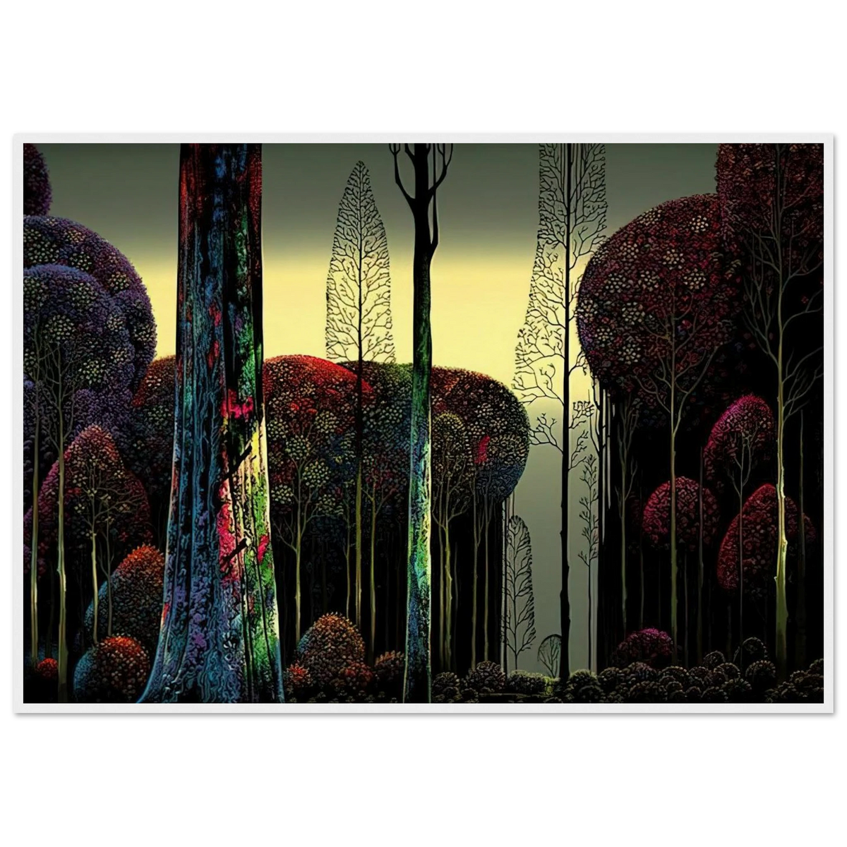 Gothic Forest Framed Poster | Eyvind Earle Framed Prints Wall Art | Eyvind Earle Prints