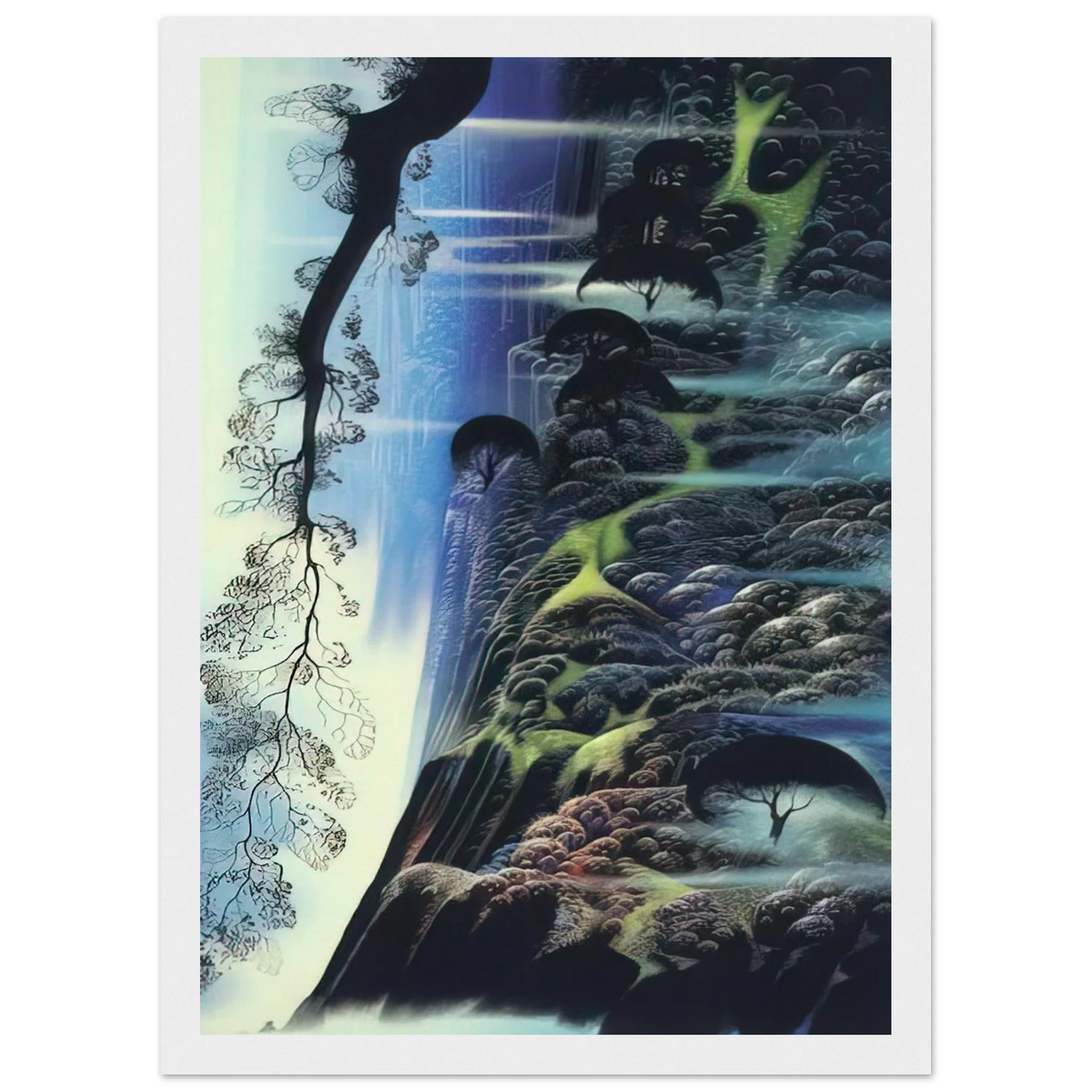 Steep Coast Line Framed Poster | Eyvind Earle Framed Prints Wall Art | Eyvind Earle Prints