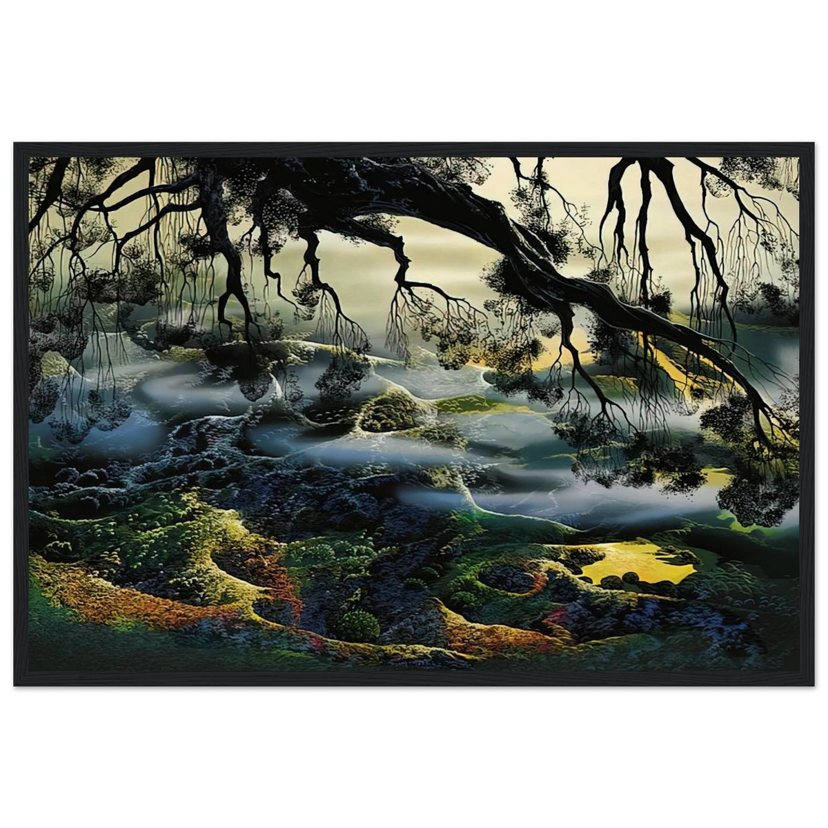 Fog Passes By Framed Poster | Eyvind Earle Framed Prints Wall Art | Eyvind Earle Prints