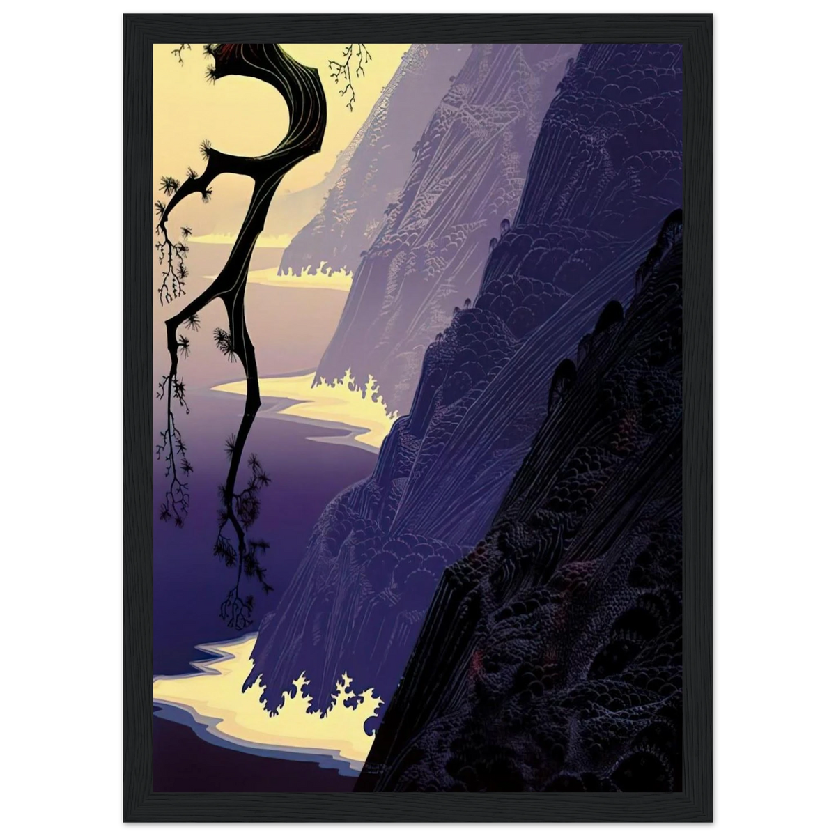 Purple Mist Framed Poster | Eyvind Earle Framed Prints Wall Art | Eyvind Earle Prints