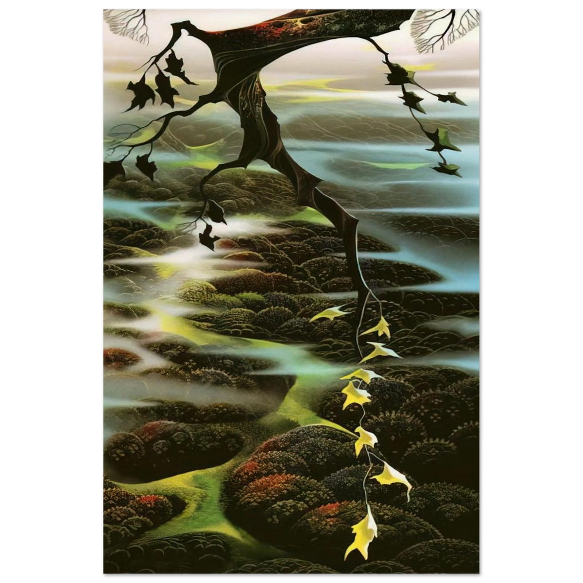 Fog Laced Hills Poster | Eyvind Earle Poster | Eyvind Earle Prints