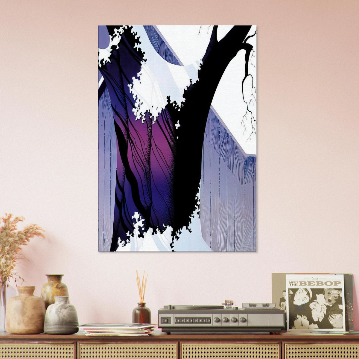 Violet Tree and Barn Canvas | Eyvind Earle Canvas | Eyvind Earle Prints