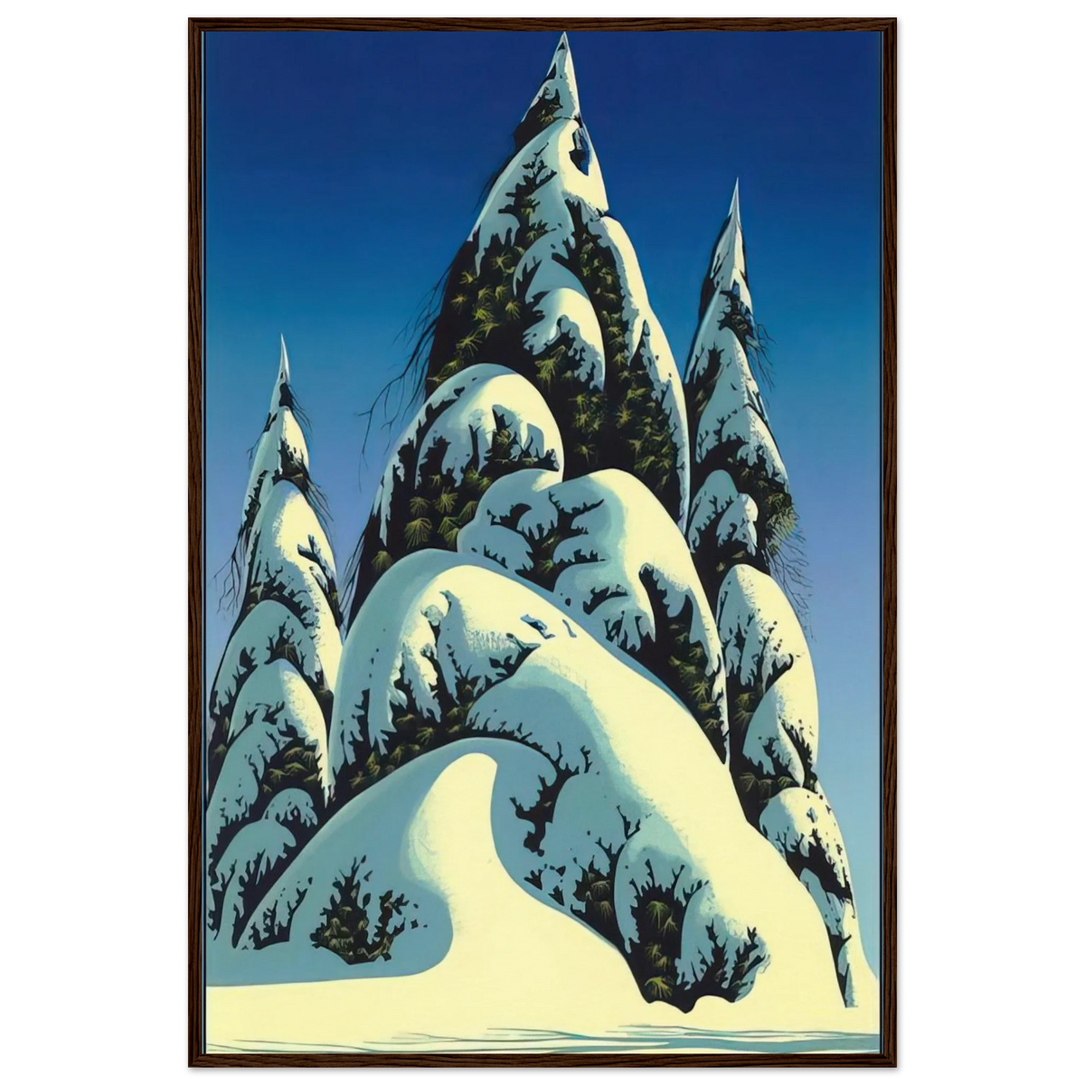 New Fallen Snow Framed Poster | Eyvind Earle Framed Prints Wall Art | Eyvind Earle Prints