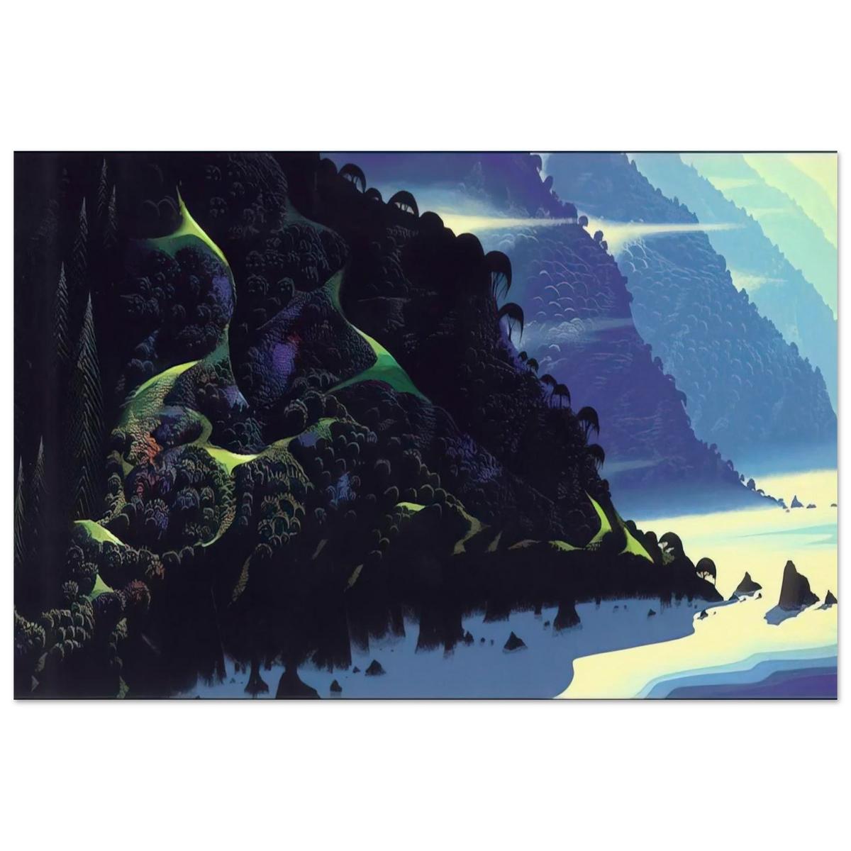 Blue Coastline Poster | Eyvind Earle Poster | Eyvind Earle Prints