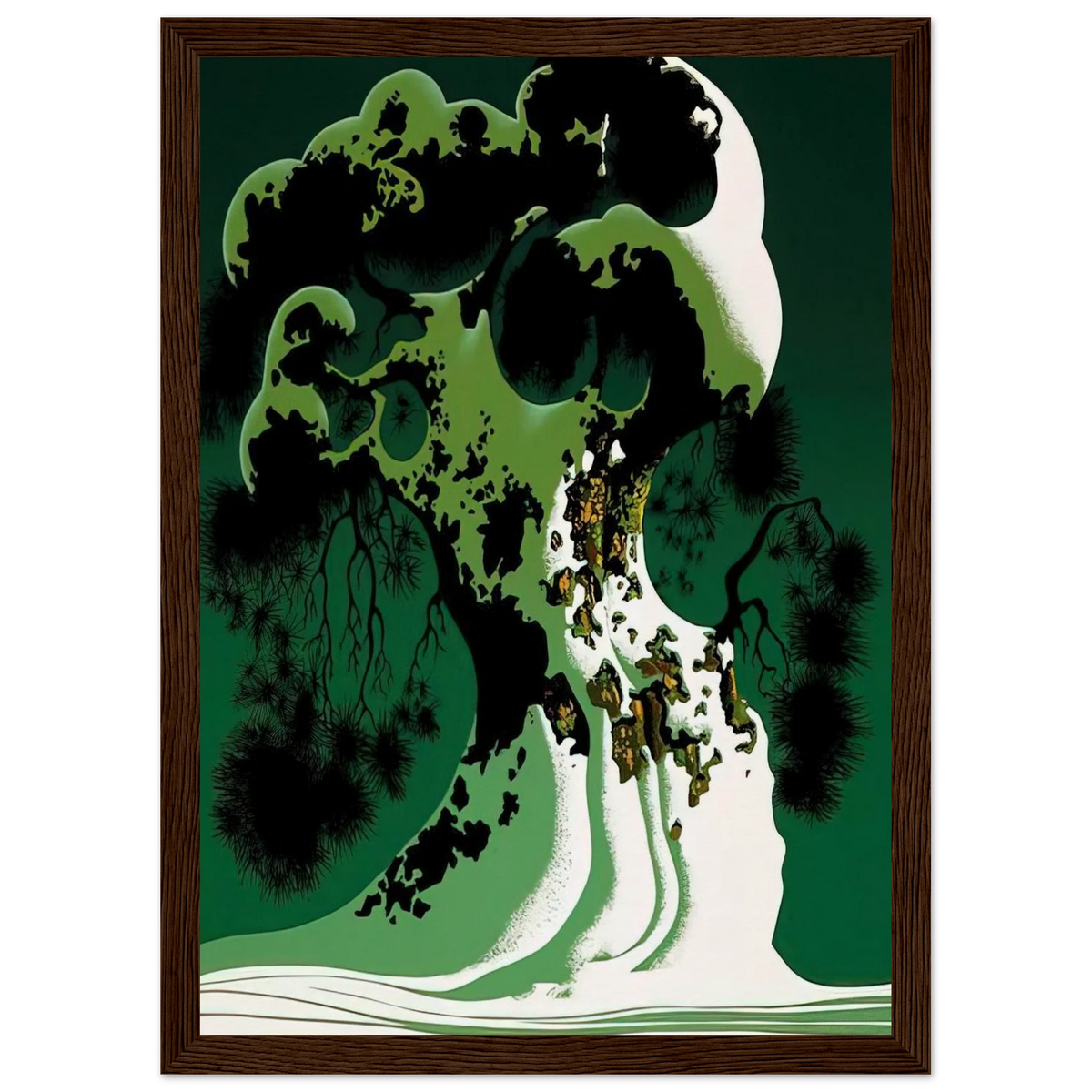 Snow Covered Bonsai Framed Poster | Eyvind Earle Framed Prints Wall Art | Eyvind Earle Prints