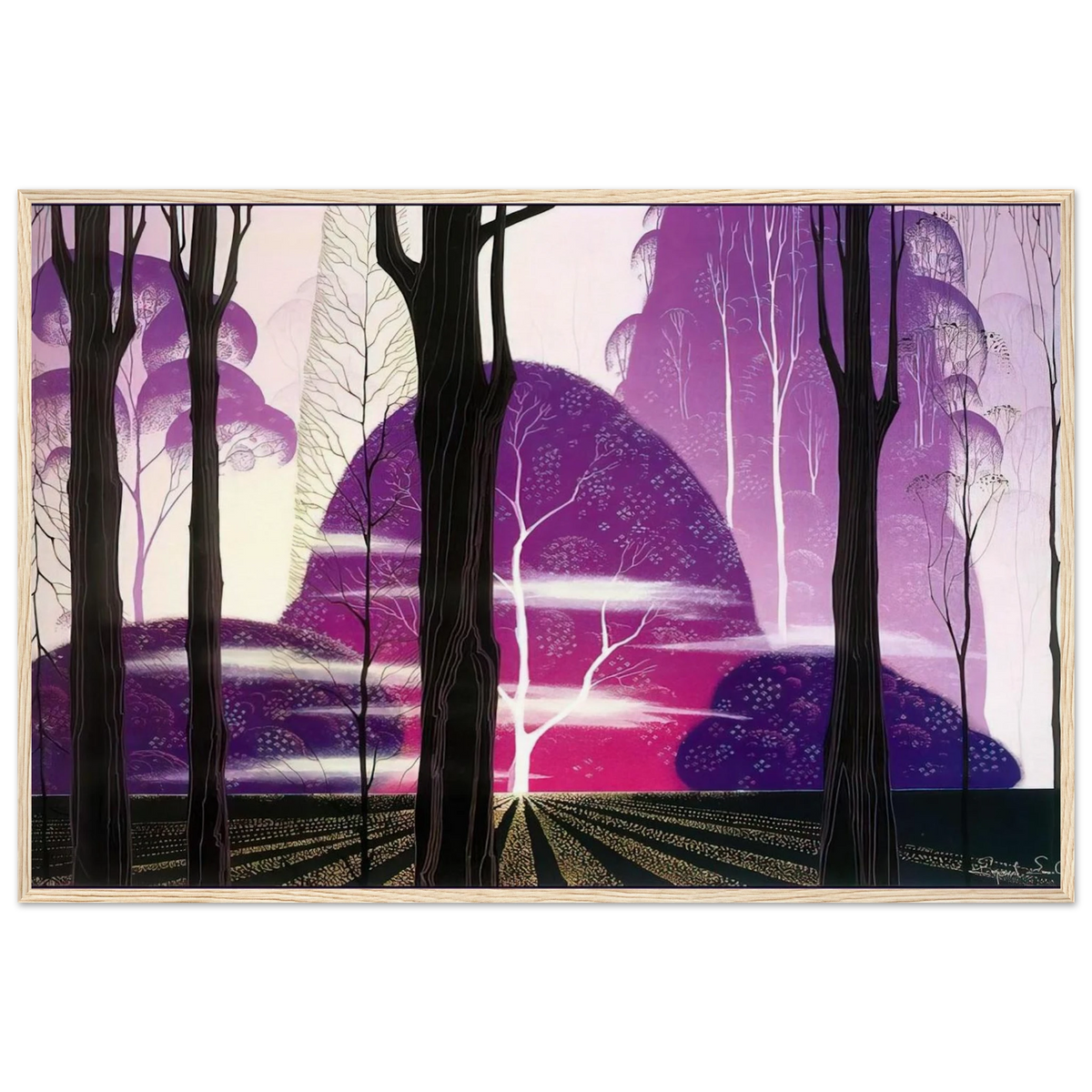 Purple Dawn Framed Poster | Eyvind Earle Framed Prints Wall Art | Eyvind Earle Prints