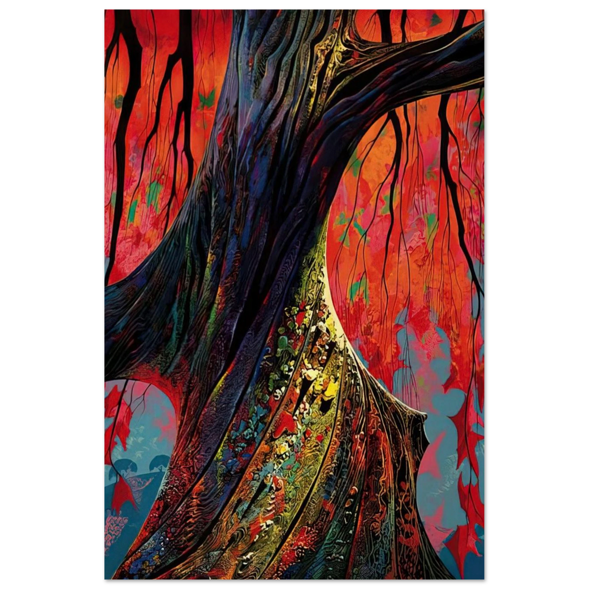 Fire red and gold Poster | Eyvind Earle Poster | Eyvind Earle Prints