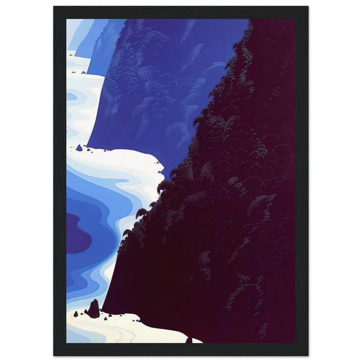 Blue Big Sur Framed Poster | Eyvind Earle Framed Prints Wall Art | Eyvind Earle Prints