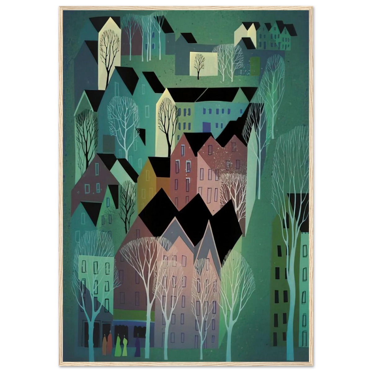 Village Framed Poster | Eyvind Earle Framed Prints Wall Art | Eyvind Earle Prints