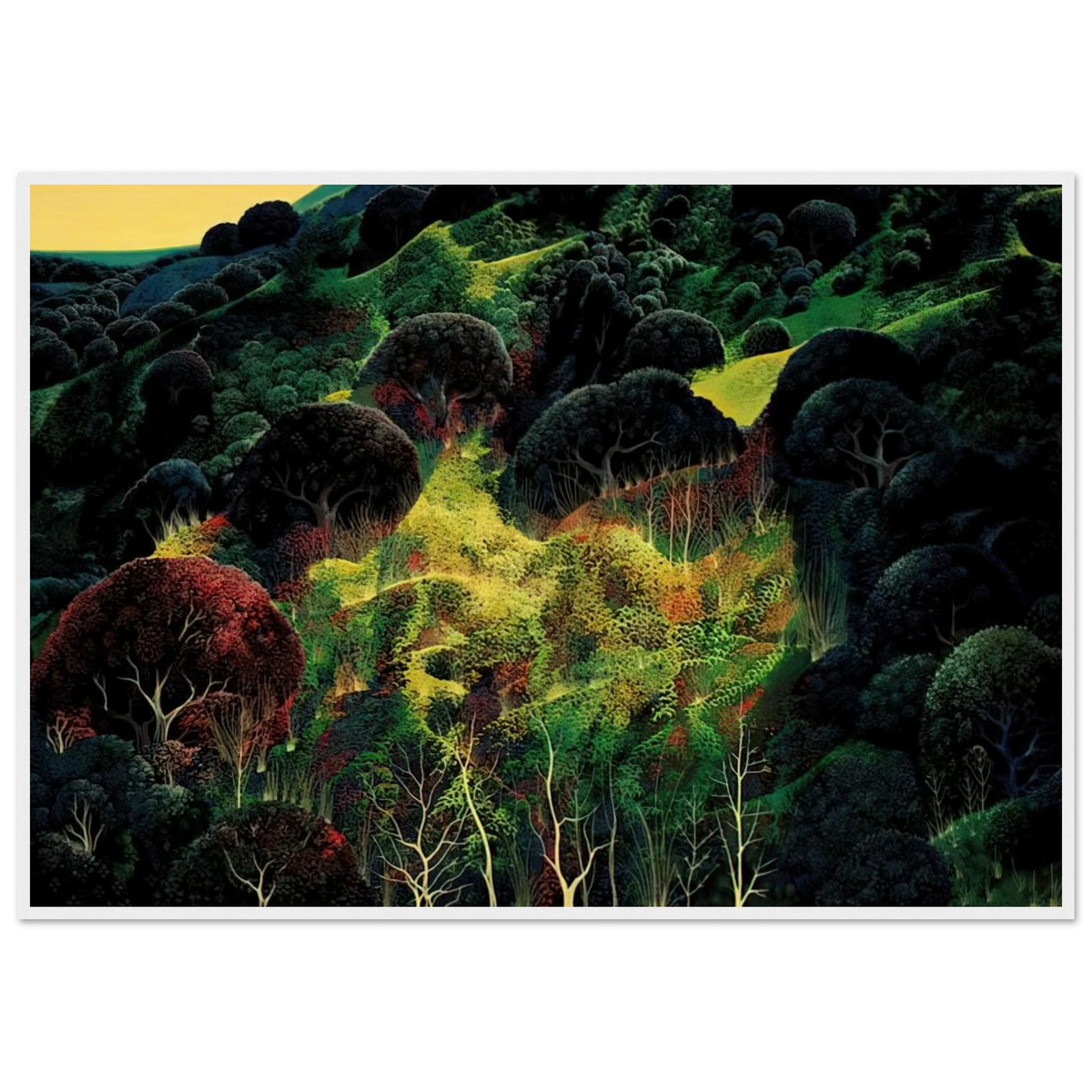 Autumn Fields Framed Poster | Eyvind Earle Framed Prints Wall Art | Eyvind Earle Prints