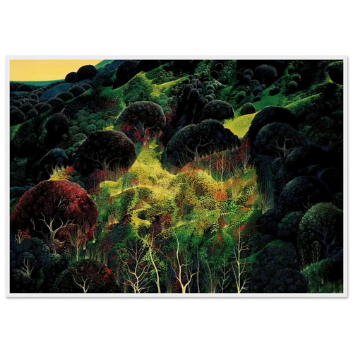 Autumn Fields Framed Poster | Eyvind Earle Framed Prints Wall Art | Eyvind Earle Prints