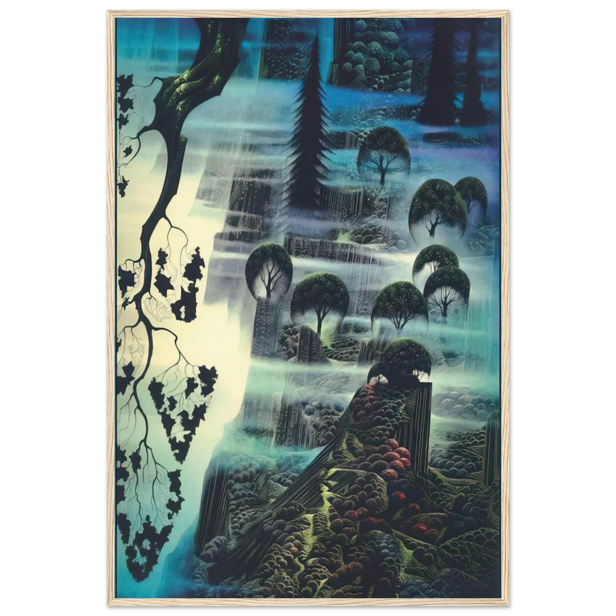 Surf Wind and Fog Framed Poster | Eyvind Earle Framed Prints Wall Art | Eyvind Earle Prints