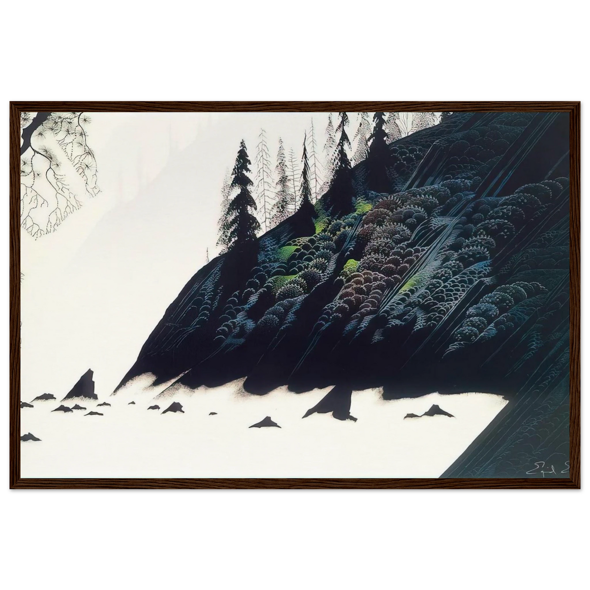 Spruce Redwoods and Pine Framed Poster | Eyvind Earle Framed Prints Wall Art | Eyvind Earle Prints