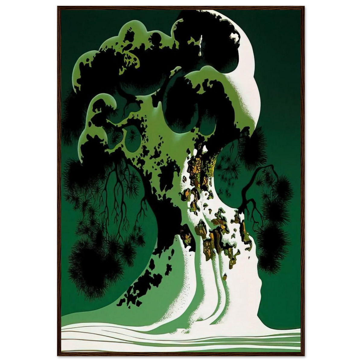 Snow Covered Bonsai Framed Poster | Eyvind Earle Framed Prints Wall Art | Eyvind Earle Prints