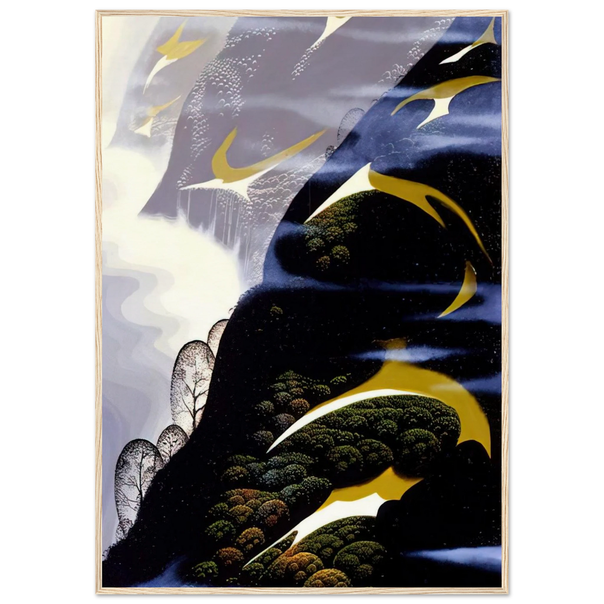 Copy of Sea mist and Pastures Framed Poster | Eyvind Earle Framed Prints Wall Art | Eyvind Earle Prints
