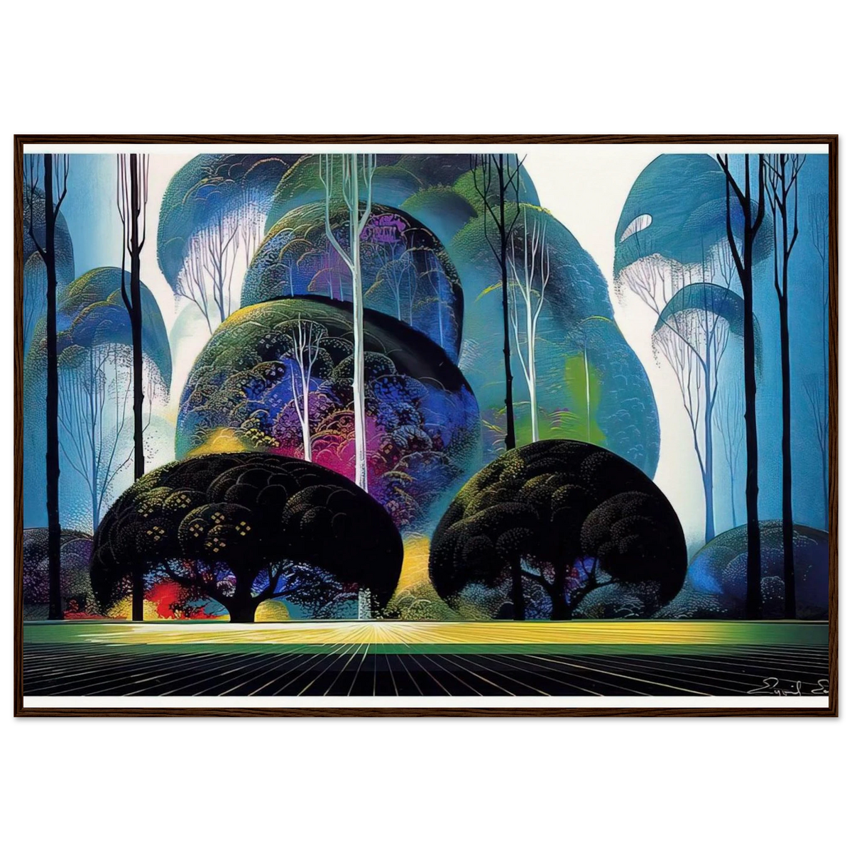 Green Forest Framed Poster | Eyvind Earle Framed Prints Wall Art | Eyvind Earle Prints