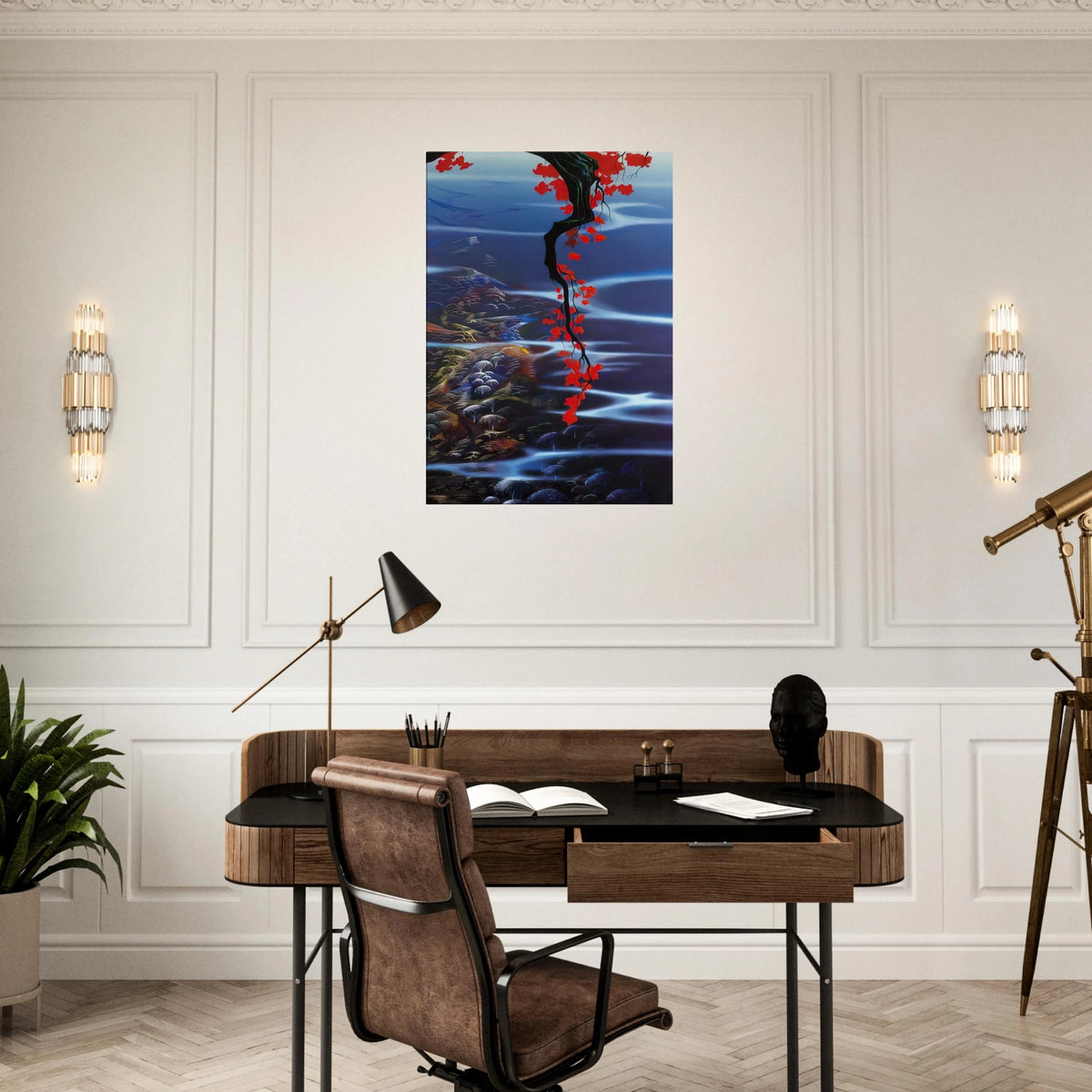 Red Leaves Canvas | Eyvind Earle Canvas | Eyvind Earle Prints