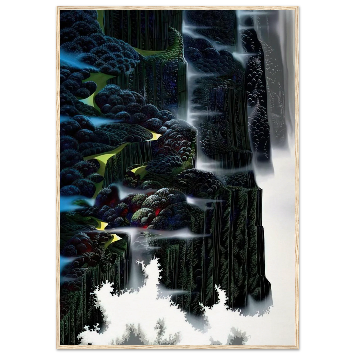 Sea Cliffs Rising Framed Poster | Eyvind Earle Framed Prints Wall Art | Eyvind Earle Prints