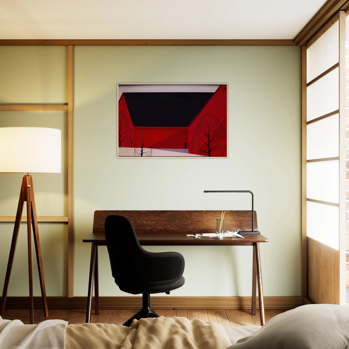 Western Barns Framed Poster | Eyvind Earle Framed Prints Wall Art | Eyvind Earle Prints