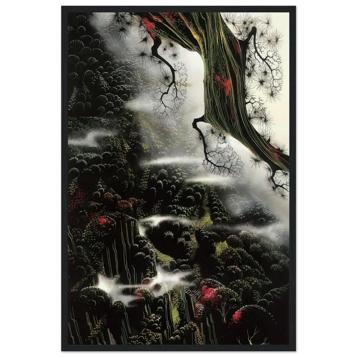 Wisps of Fog and Branch Framed Poster | Eyvind Earle Framed Prints Wall Art | Eyvind Earle Prints