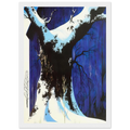Blue Barn and Snow Framed Poster | Eyvind Earle Framed Prints Wall Art | Eyvind Earle Prints
