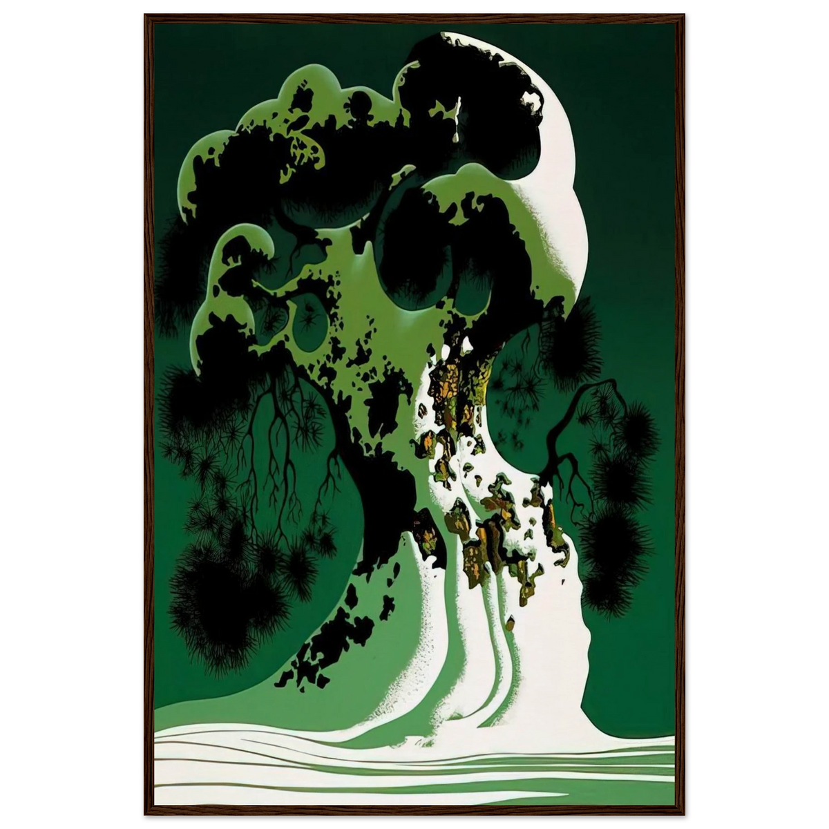 Snow Covered Bonsai Framed Poster | Eyvind Earle Framed Prints Wall Art | Eyvind Earle Prints