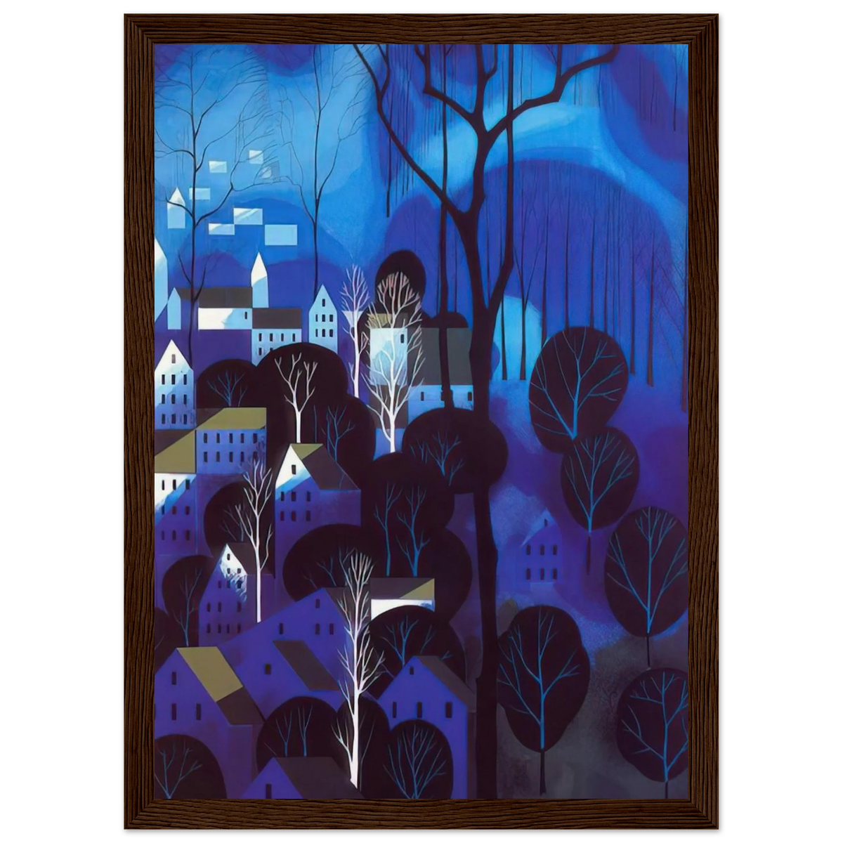 Midnight Blue Framed Poster | Eyvind Earle Framed Prints Wall Art | Eyvind Earle Prints