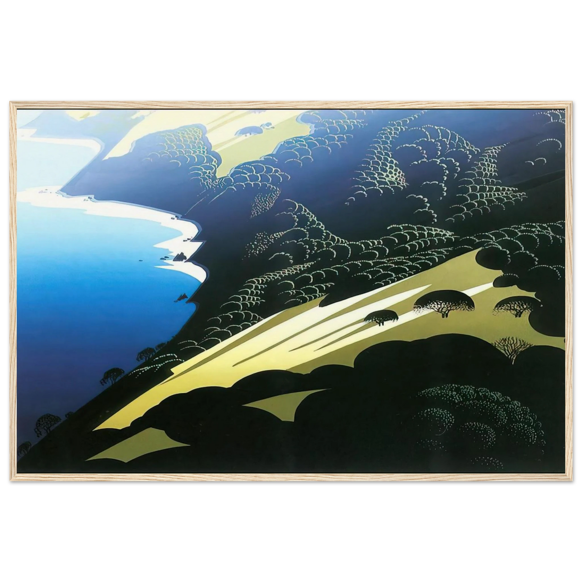 Seaside Pastures Framed Poster | Eyvind Earle Framed Prints Wall Art | Eyvind Earle Prints