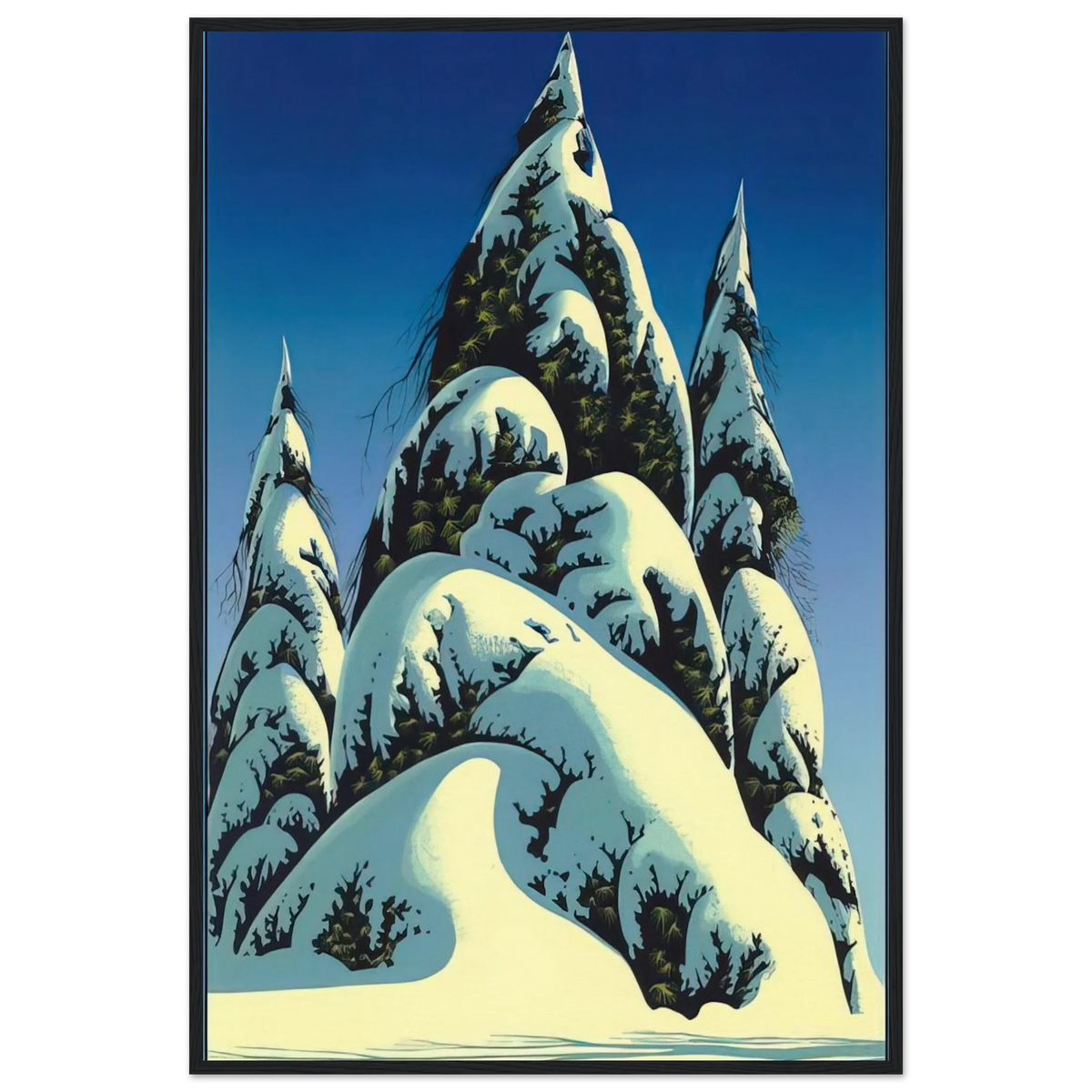New Fallen Snow Framed Poster | Eyvind Earle Framed Prints Wall Art | Eyvind Earle Prints