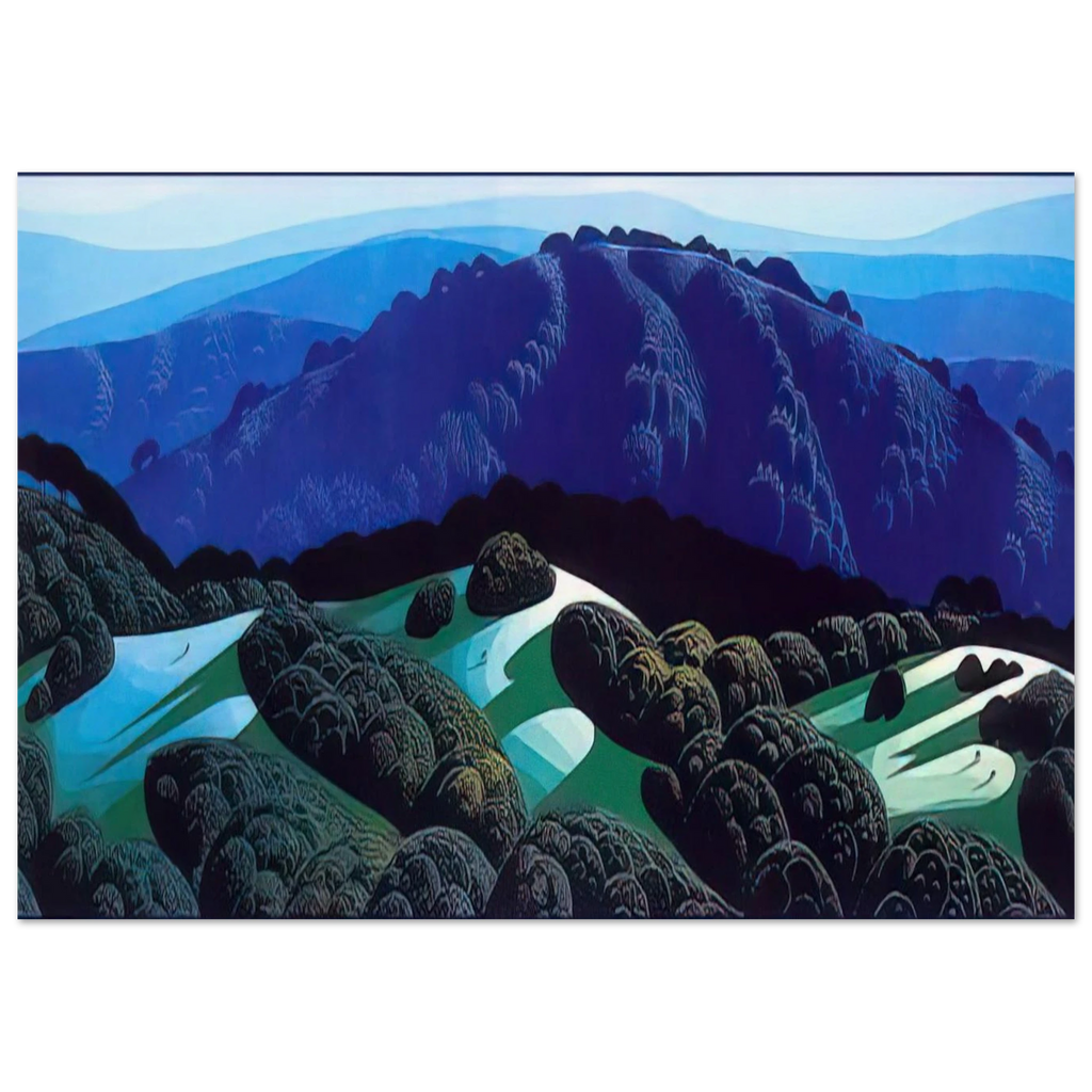 Three Fields and a Mountain Poster | Eyvind Earle Poster | Eyvind Earle Prints