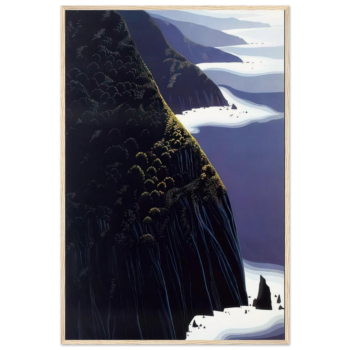 Gray Big Sur Framed Poster | Eyvind Earle Framed Prints Wall Art | Eyvind Earle Prints