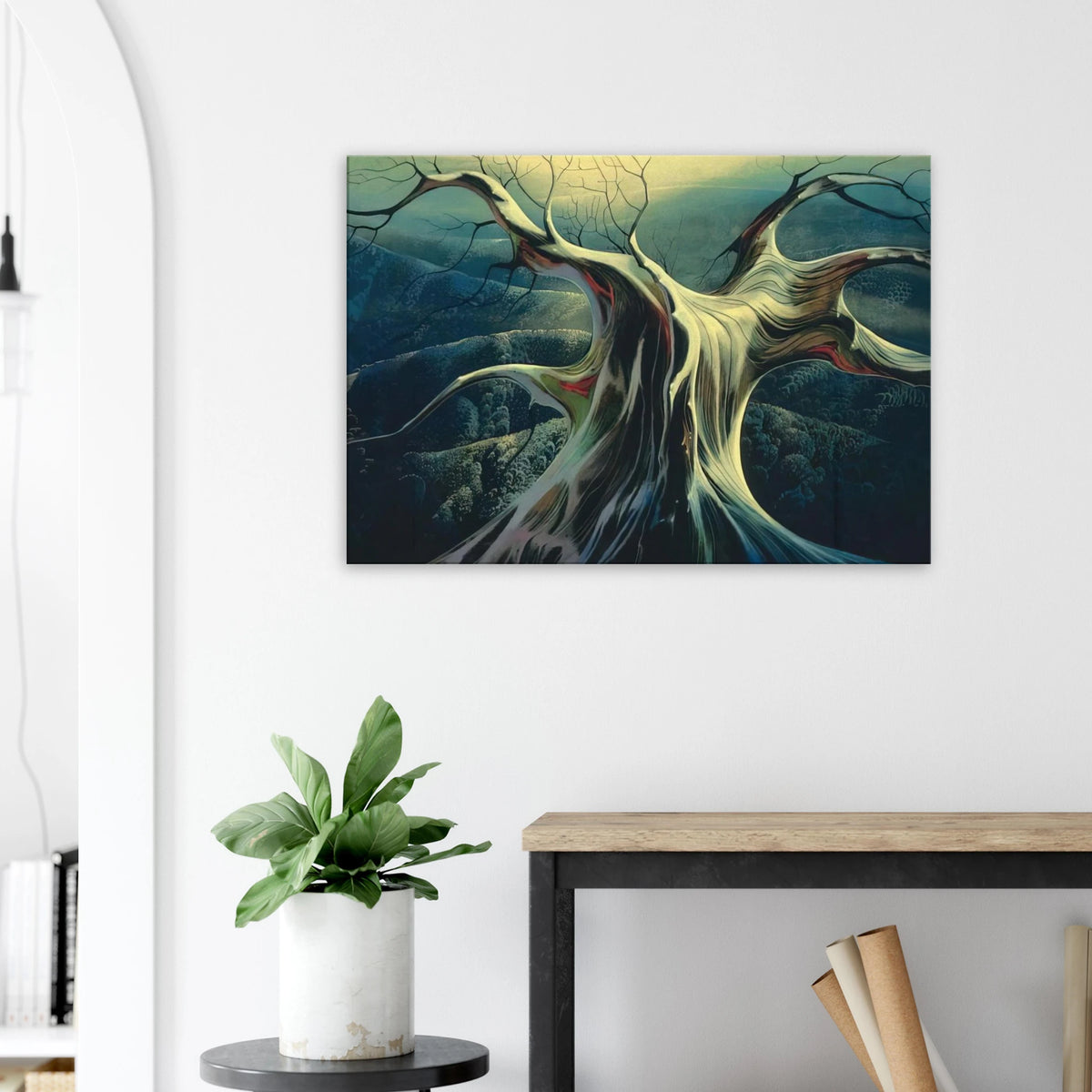 Moonlit Tree Trunk Canvas | Eyvind Earle Canvas | Eyvind Earle Prints